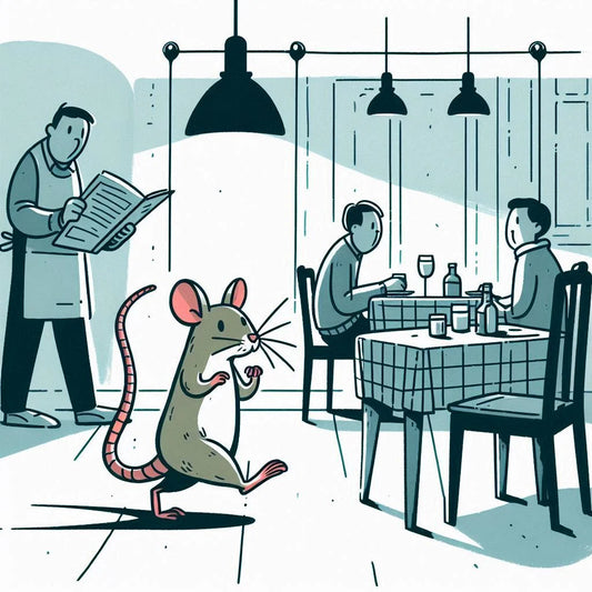 rat in a cafe
