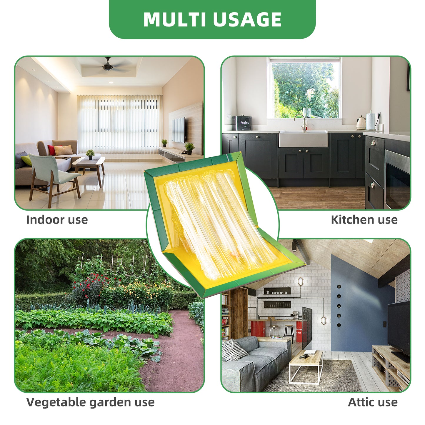 WHEELIO Sticky Traps 6 Packs Large Extra Strong Sticky Trap - Sticky Pads Board Gum Pads for Indoor Outdoor, Home Kitchen, Garage, Garden
