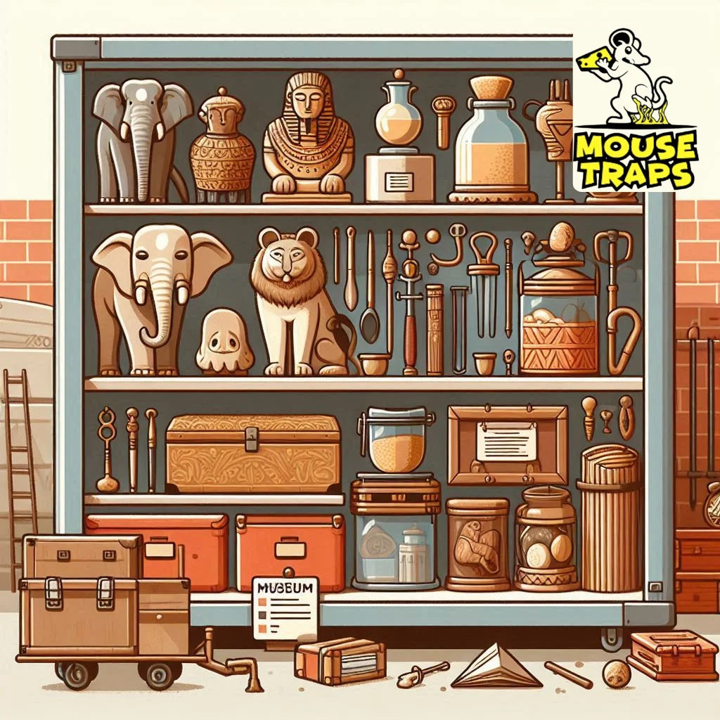 What are the risks of rats causing damage to stored museum artifacts?