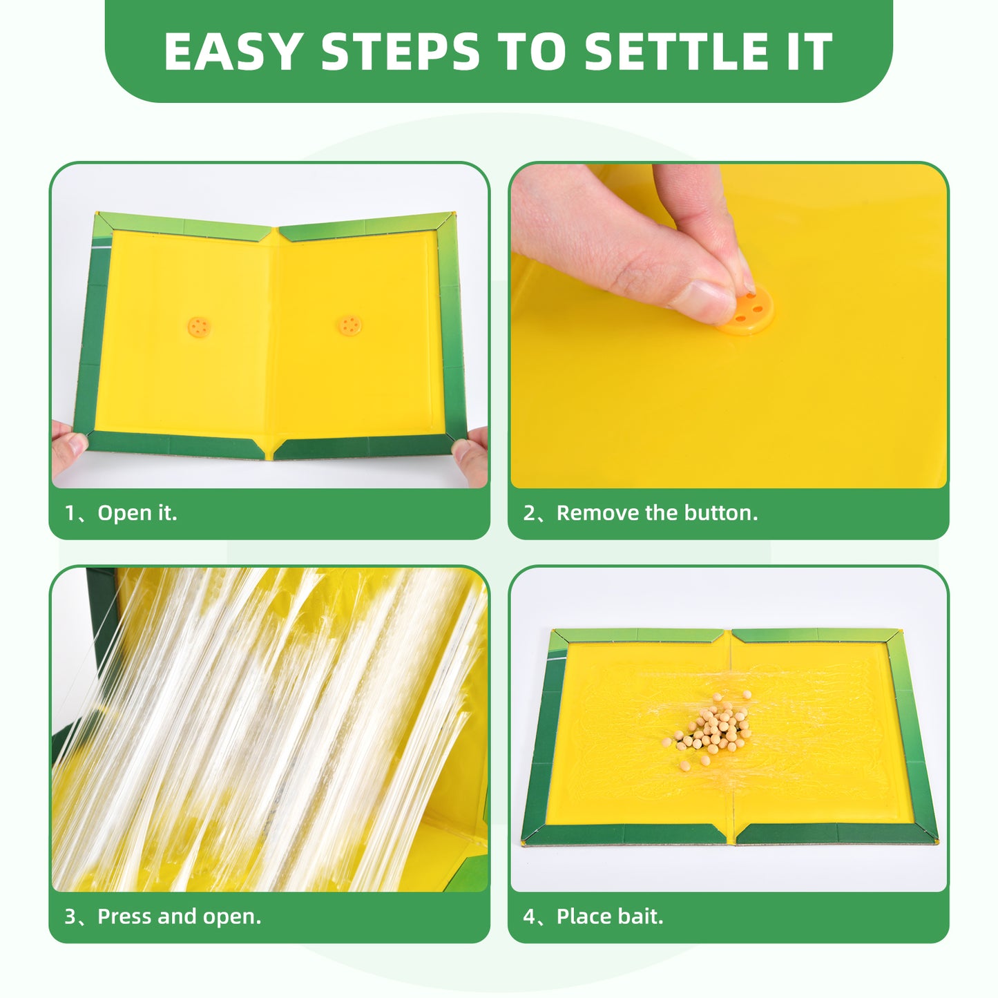 WHEELIO Sticky Traps 6 Packs Large Extra Strong Sticky Trap - Sticky Pads Board Gum Pads for Indoor Outdoor, Home Kitchen, Garage, Garden